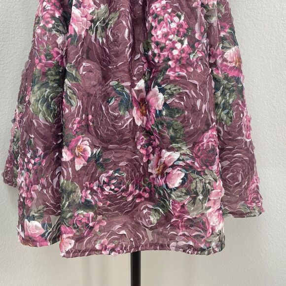 BCX Fit n Flare Floral Party Dress 13 Sweetheart Neckline Textured Cutouts Macys - Picture 6 of 15